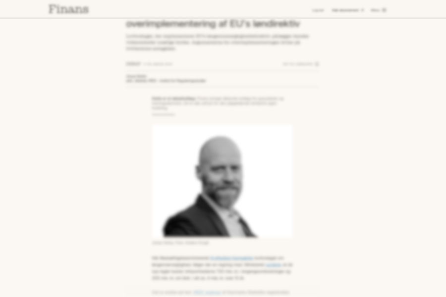 Skærmbillede af debatindlægget i Finans med portræt af IRES’ direktør Jonas Herby.